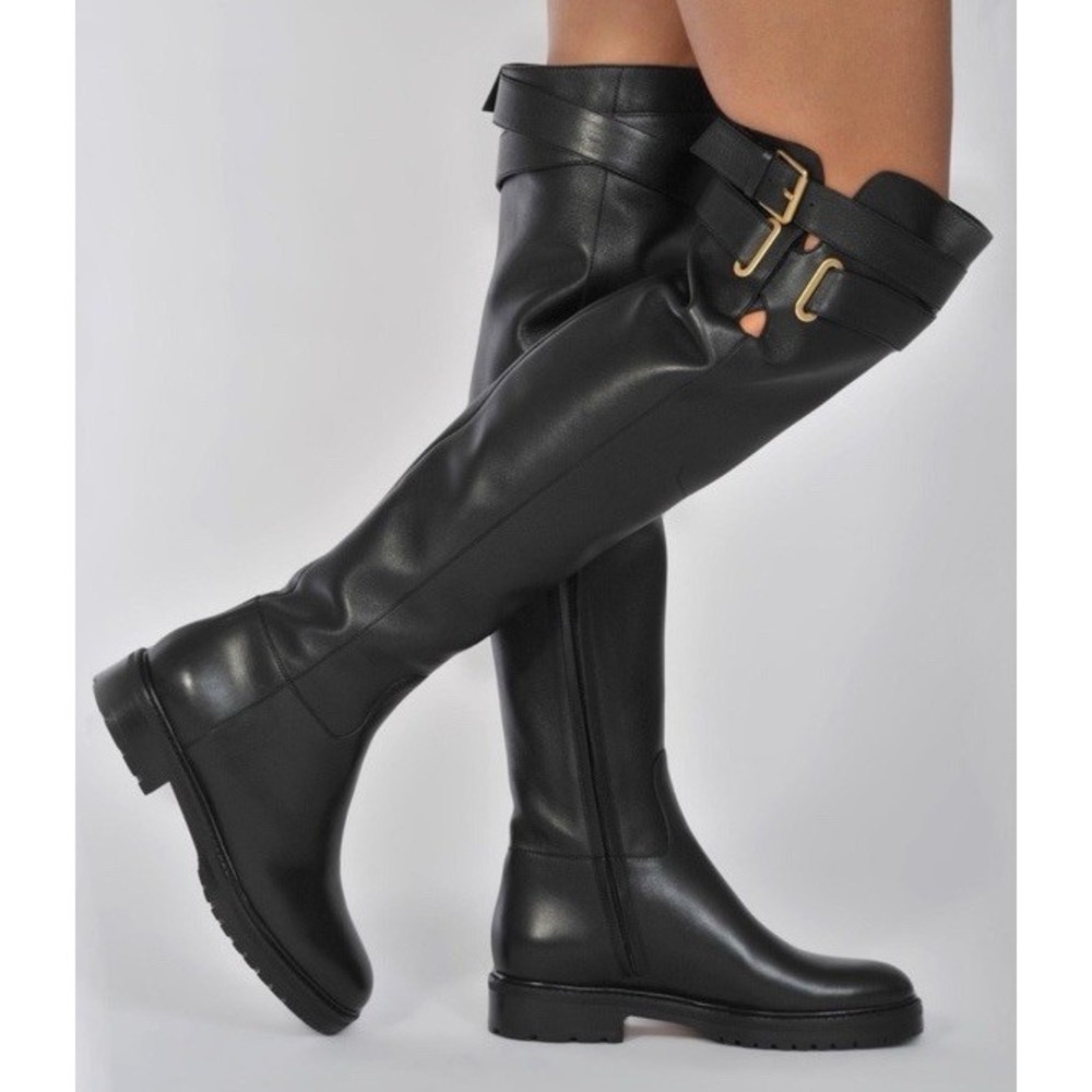 NIB Valentino Garavani Bowrap Over The Knee Leather Boots Size 39 (US 9)